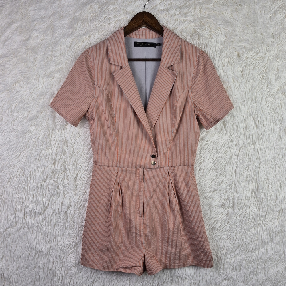 House Of Harlow 1960 x Revolve Pinstripe Romper Medium Pinup Rockabilly Retro